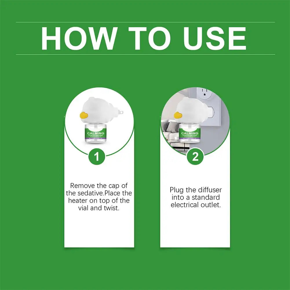 Gentle Cat Calming Diffuser with Heater Natural Extracts Reduce Anxiety Quiet Comfort Easy Use Home Pet Care Safe Design