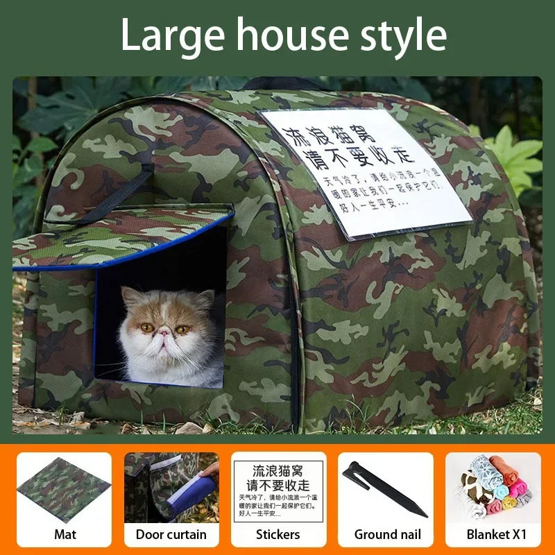 Cat Outdoor Tent Pets Waterproof Warm Beds House Pet Puppy Comfort Semi Enclosed Sleeping Furniture Cat Supplies Accessories