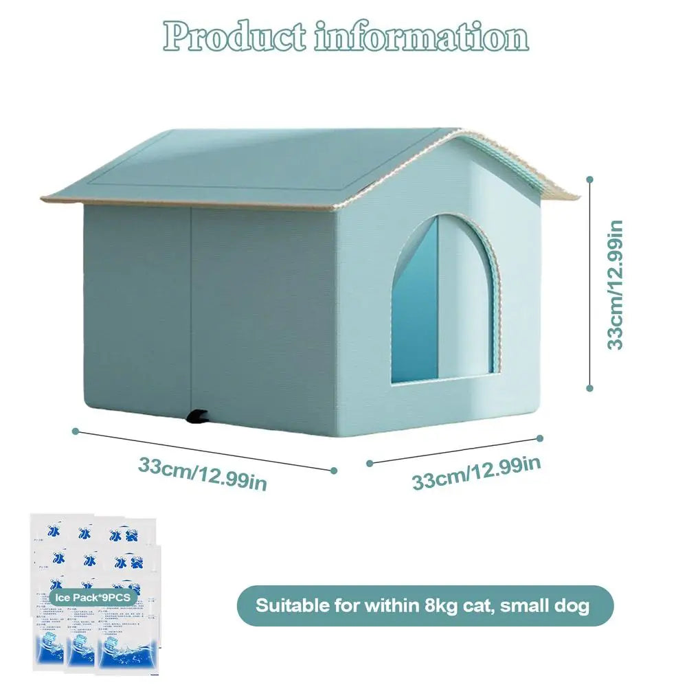 Pet Cooling House Dog Cooling Shelter All Seasons Pet Accessory Comfortable Kitten Cooler House for Small Large Medium Cat