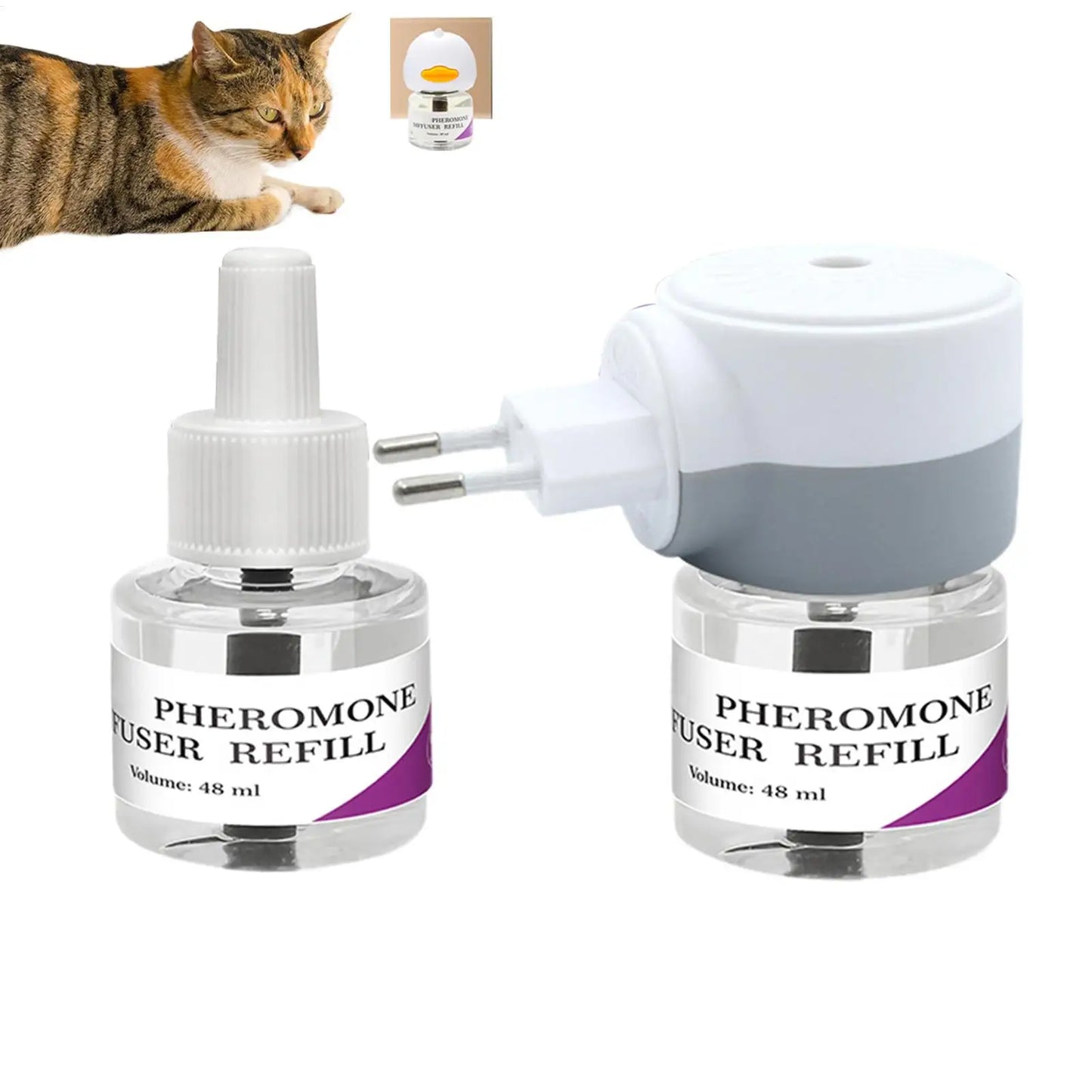 Long-Lasting Cat Pheromone Diffuser Pheromone Diffuser to Calm Pets Quiet Comfort Supplies Stress Plug for Travel Kitten