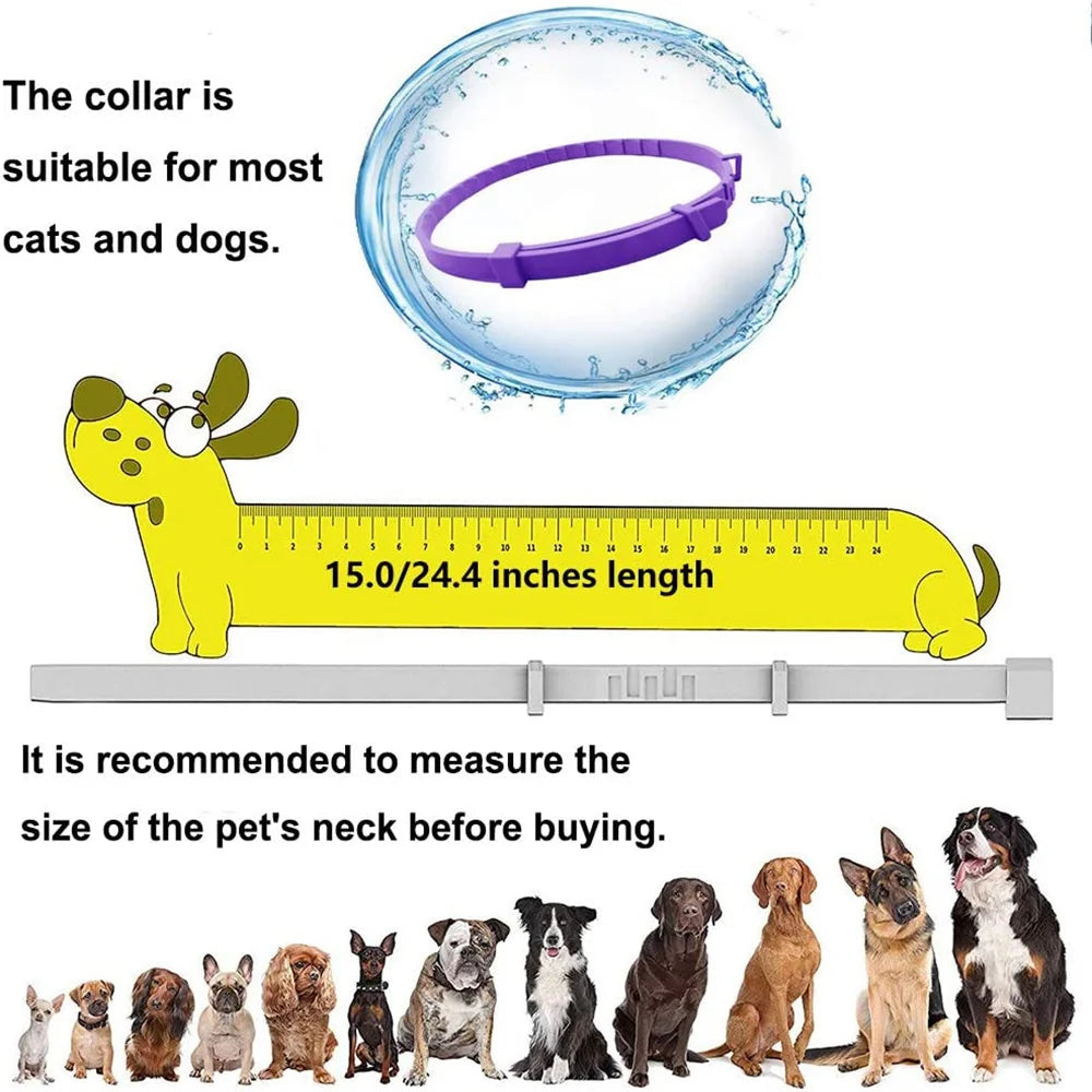 Calming Collar for Dog and Cat Relieve Reduce Anxiety or Stress Pheromones Formula Adjustable Waterproof Pet Lasting Calm Collar