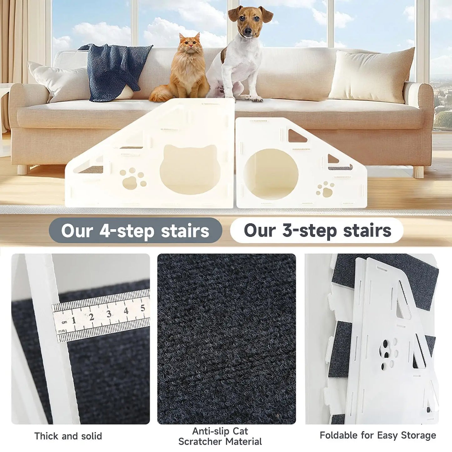 Pet Stair Dog Climbing Ladder Pet Supplies Portable Non Slip Detachable Cat
