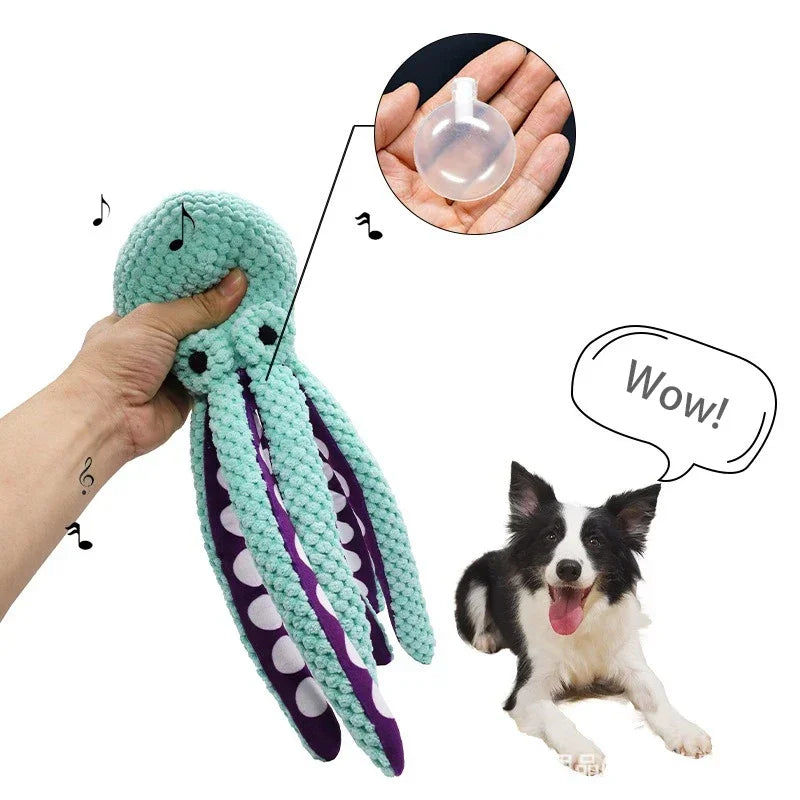 Pet Supplies Dog Bite Sounds Octopus Plush Toys Cat Dog Bite Resistance Sounds Relieve Boredom and Comfort Interactive Chew Toys