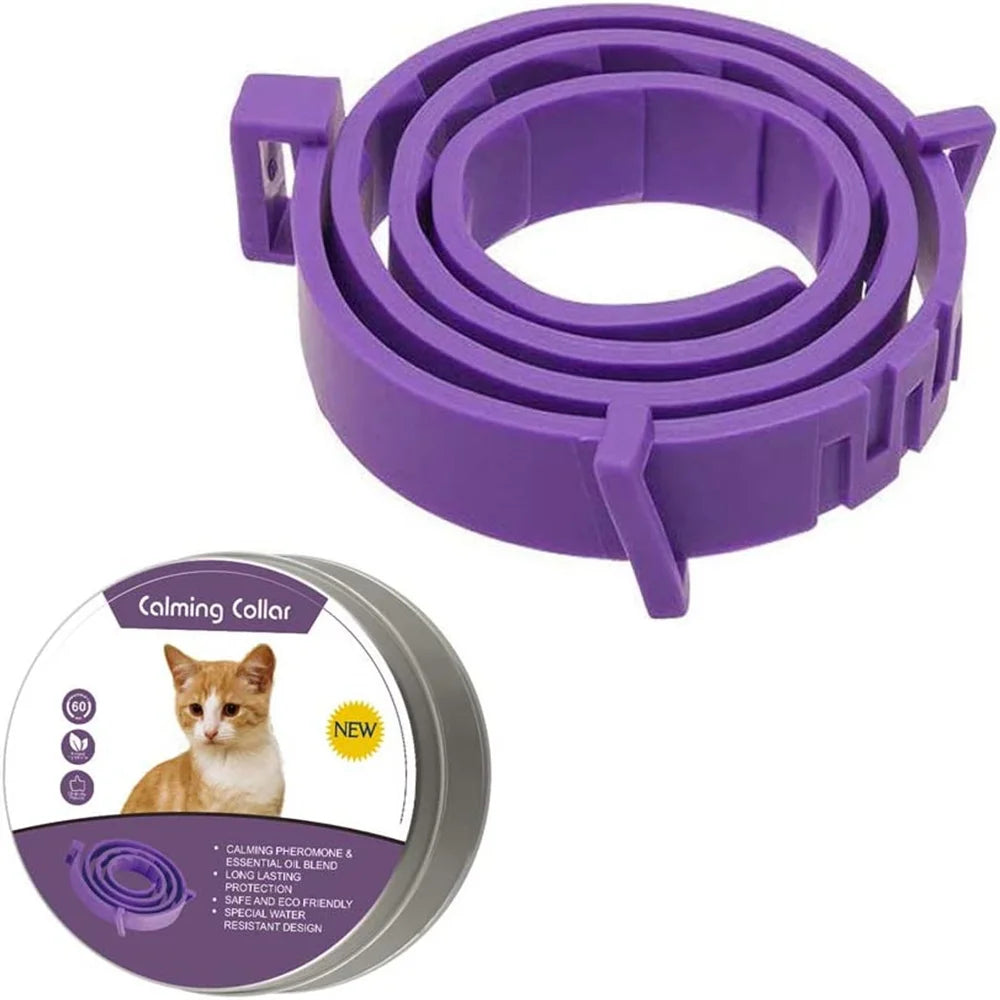 Calming Collar for Dog and Cat Relieve Reduce Anxiety or Stress Pheromones Formula Adjustable Waterproof Pet Lasting Calm Collar