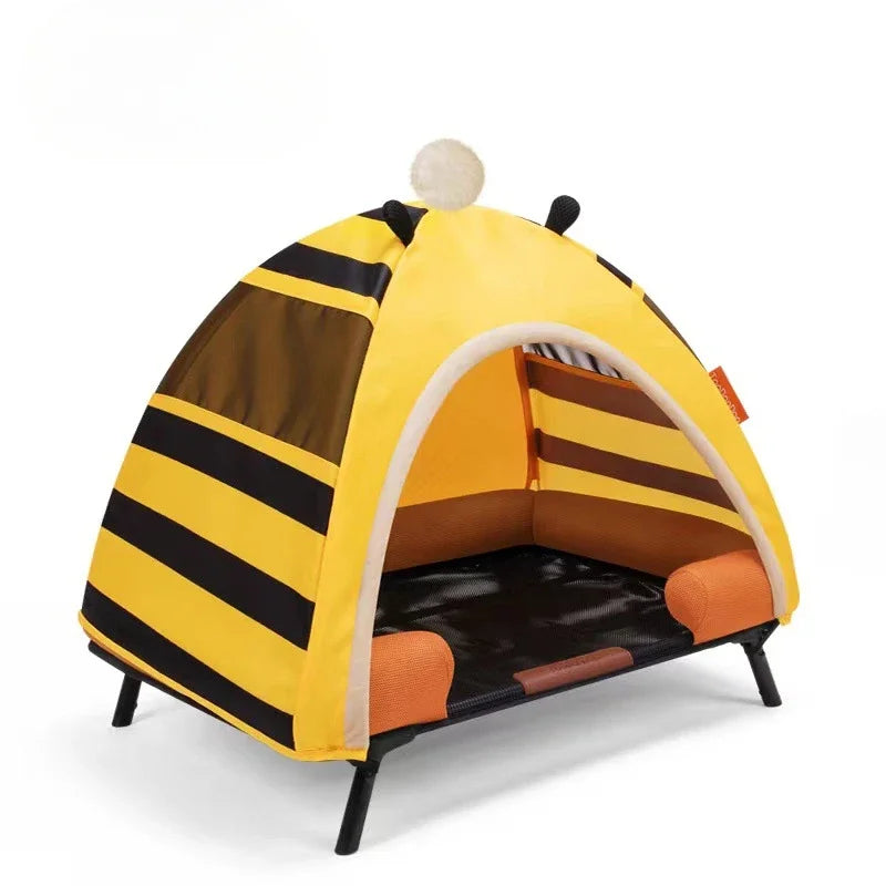 Pet Tent Folding Bed House with Cushion Outdoor Indoor Folding Moisture-proof Cats and Dogs Nest Portable Removable Cat Bed