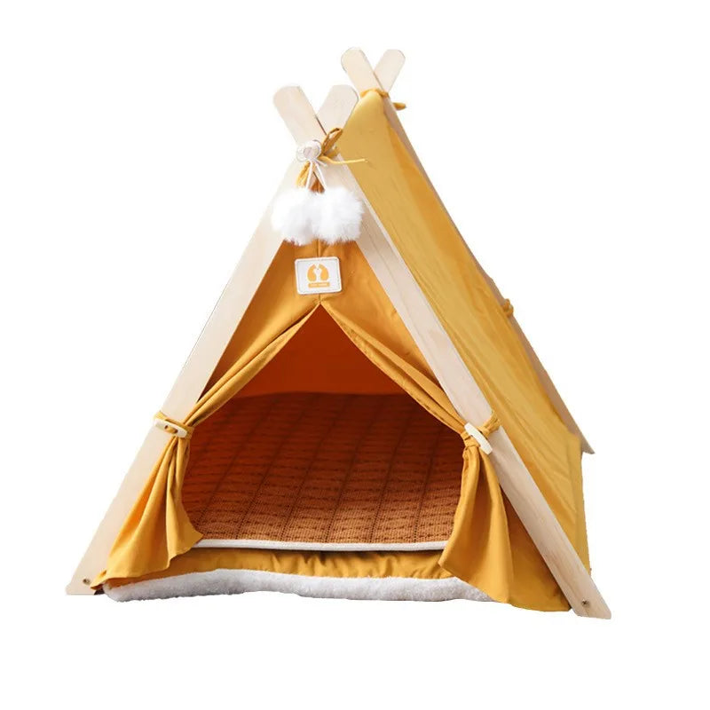 Elevated Enclosed Dog Tent Bed - Cozy Secure, All-Season for Small Dogs, Summer-Ready Portable Design Cool Summer Design