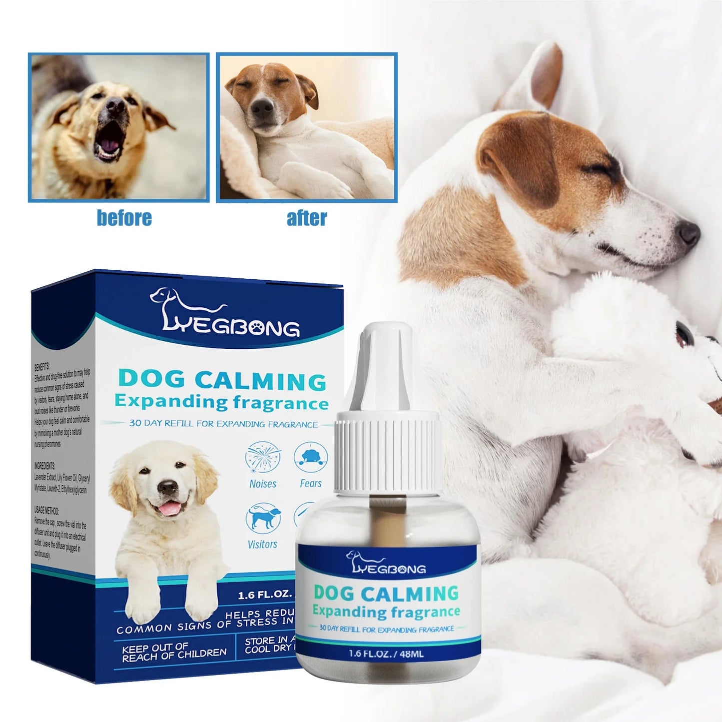 Pet Calming Liquid Dog Emotions Relief Noise Reduction Train Anti Anxiety Fighting Calming Diffuser Manage Cat Calm down Fluid