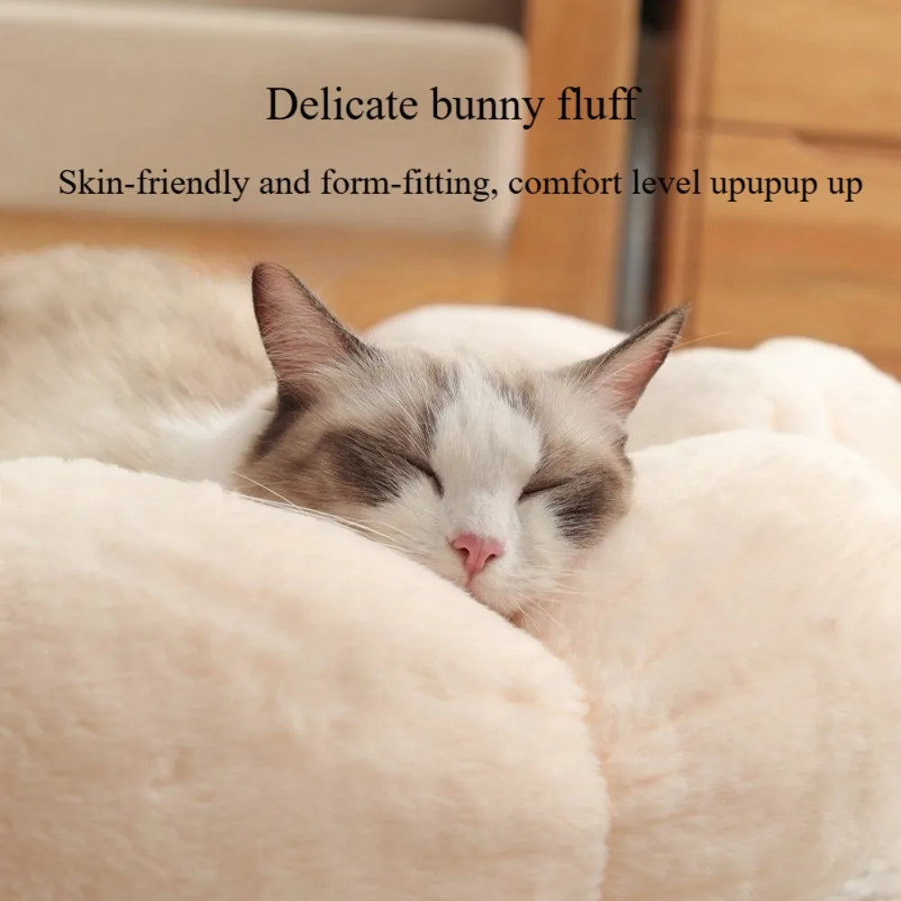 50CM Round Pet Bed Animal Sleep Sofa Plush Dog Basket Super Soft Cat Bed Round Cushion Flower Shape Large Dog Bed for Cats