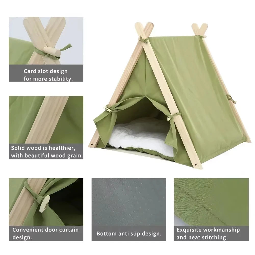 Pet Tent House Cat Bed Portable Dog Cat Universal Teepee Foldable Puppy Kitten Indoor Outdoor Kennels For Pet Tent  Animals Bed