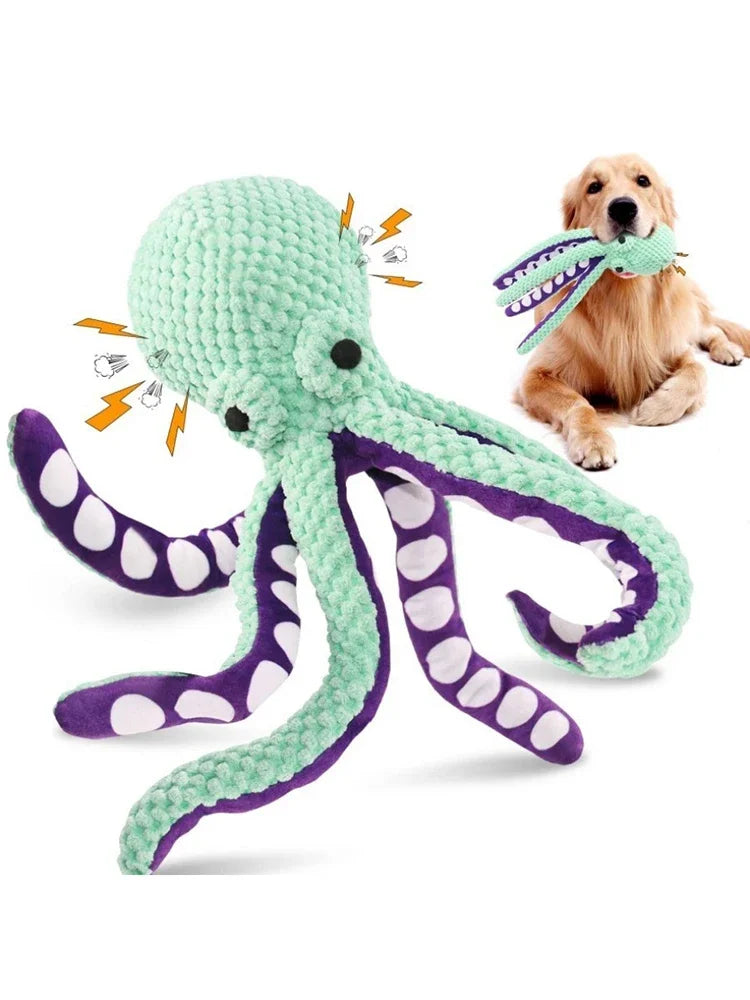 Pet Supplies Dog Bite Sounds Octopus Plush Toys Cat Dog Bite Resistance Sounds Relieve Boredom and Comfort Interactive Chew Toys