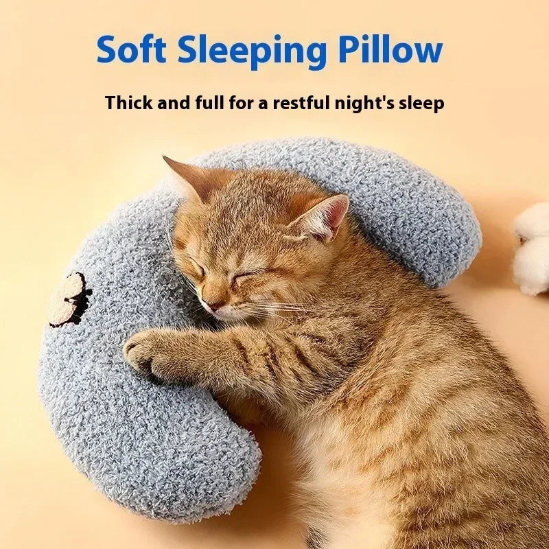 Pet Calming Pillow Comfortable Cute U Shaped Pet Cat Little Pillows Skin-Friendly Elastic Cushion Pet Accessories for Dogs