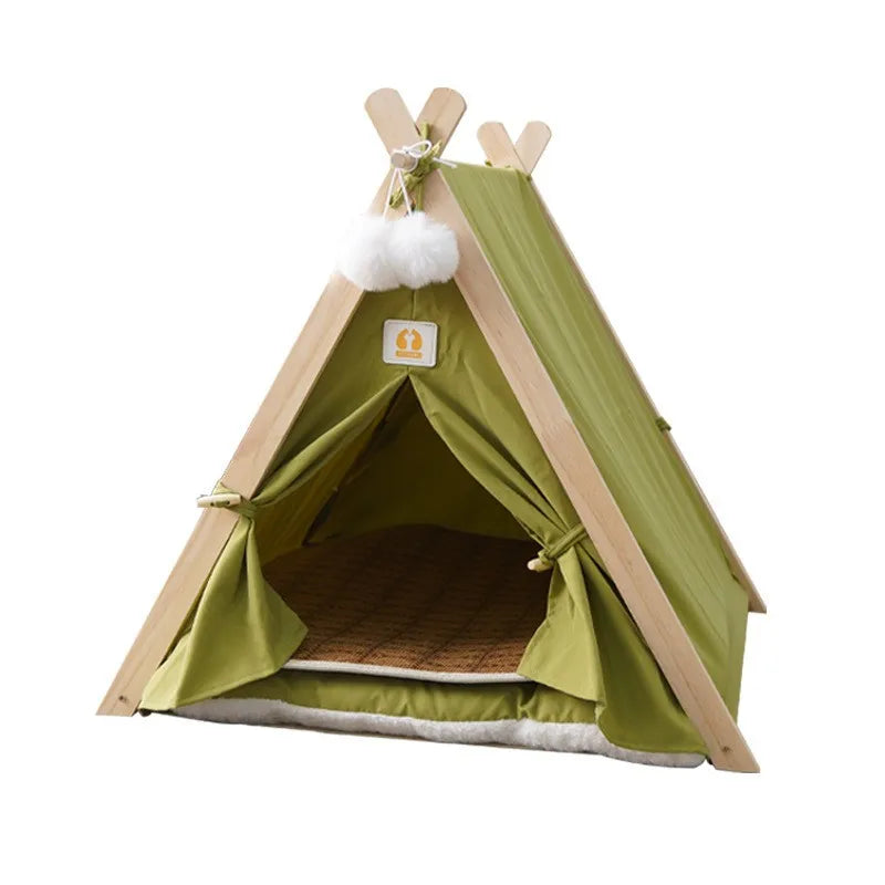 Elevated Enclosed Dog Tent Bed - Cozy Secure, All-Season for Small Dogs, Summer-Ready Portable Design Cool Summer Design