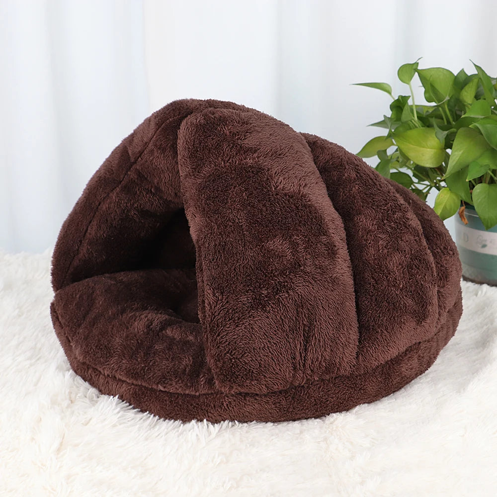 Warm Fleece Cat Bed Soft Kitten Nest Kennel For Small Dogs Cats Puppy Sleeping House Tent Pads Pet Accessories