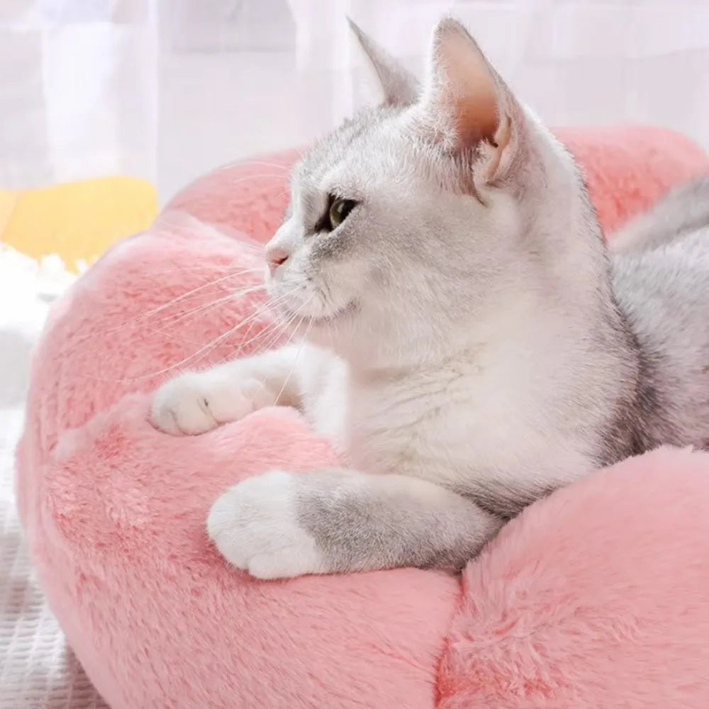 50CM Round Pet Bed Animal Sleep Sofa Plush Dog Basket Super Soft Cat Bed Round Cushion Flower Shape Large Dog Bed for Cats