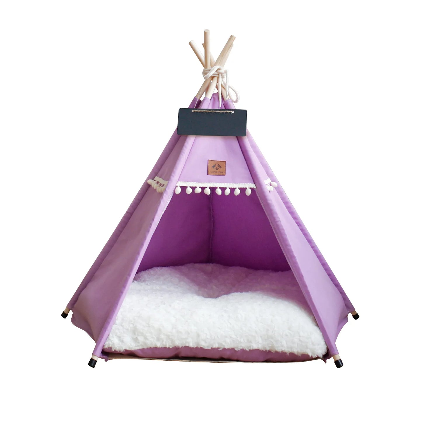 Portable Dog Teepee Tent Indoor,Dog Tent Bed with Thick Cushion,Washable Cat Teepee Tent, Warm Soft ,Indoor Canvas Pet Supplies