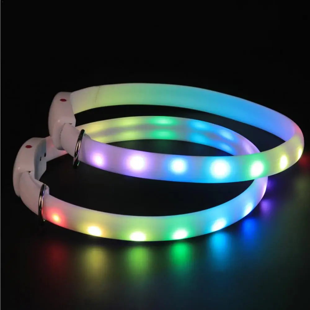 LED Dog Collar USB Pet Cat Dog Collar LED Flashing Light Up Night Safety Belt Anti-Lost Dogs Glowing Luminous Collars Cat Collar