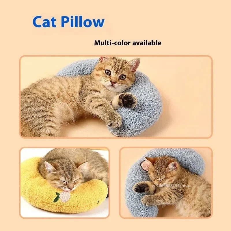 Pet Calming Pillow Comfortable Cute U Shaped Pet Cat Little Pillows Skin-Friendly Elastic Cushion Pet Accessories for Dogs