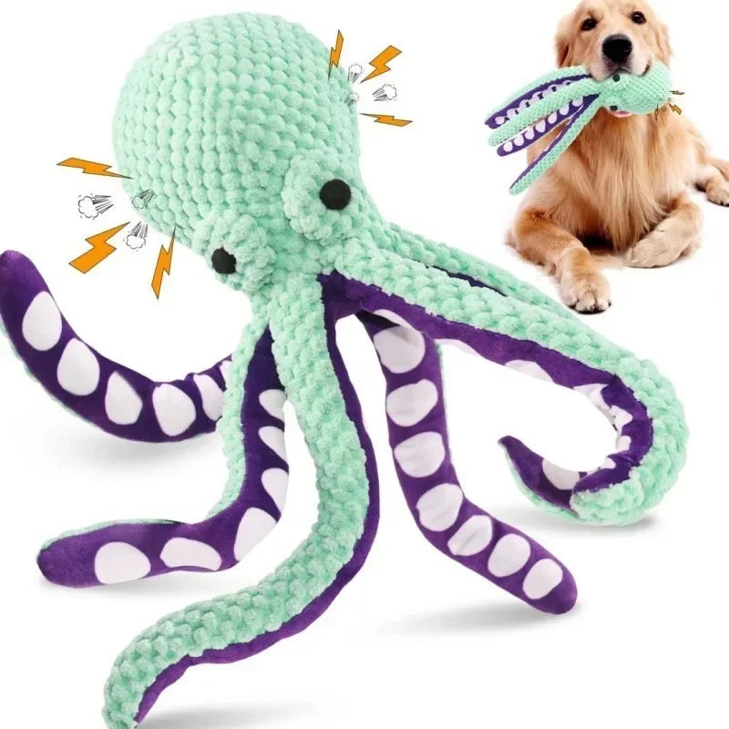Pet Supplies Dog Bite Sounds Octopus Plush Toys Cat Dog Bite Resistance Sounds Relieve Boredom and Comfort Interactive Chew Toys