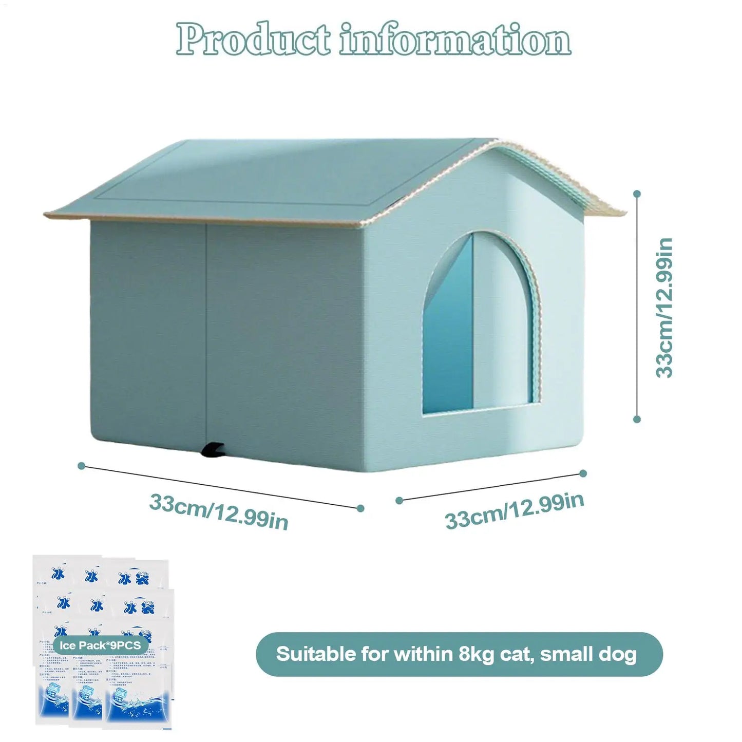 Pet Cooling House Dog Cooling Shelter All Seasons Pet Accessory  Comfortable Kitten Cooler House for Small Large Medium Cat