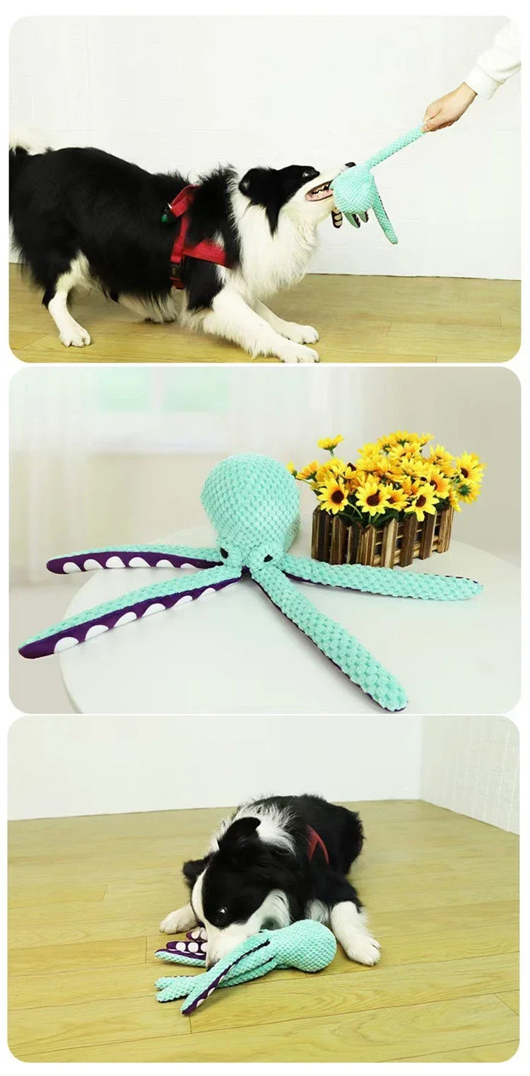 Pet Supplies Dog Bite Sounds Octopus Plush Toys Cat Dog Bite Resistance Sounds Relieve Boredom and Comfort Interactive Chew Toys