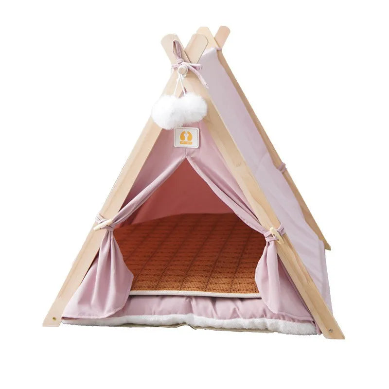 Elevated Enclosed Dog Tent Bed - Cozy Secure, All-Season for Small Dogs, Summer-Ready Portable Design Cool Summer Design