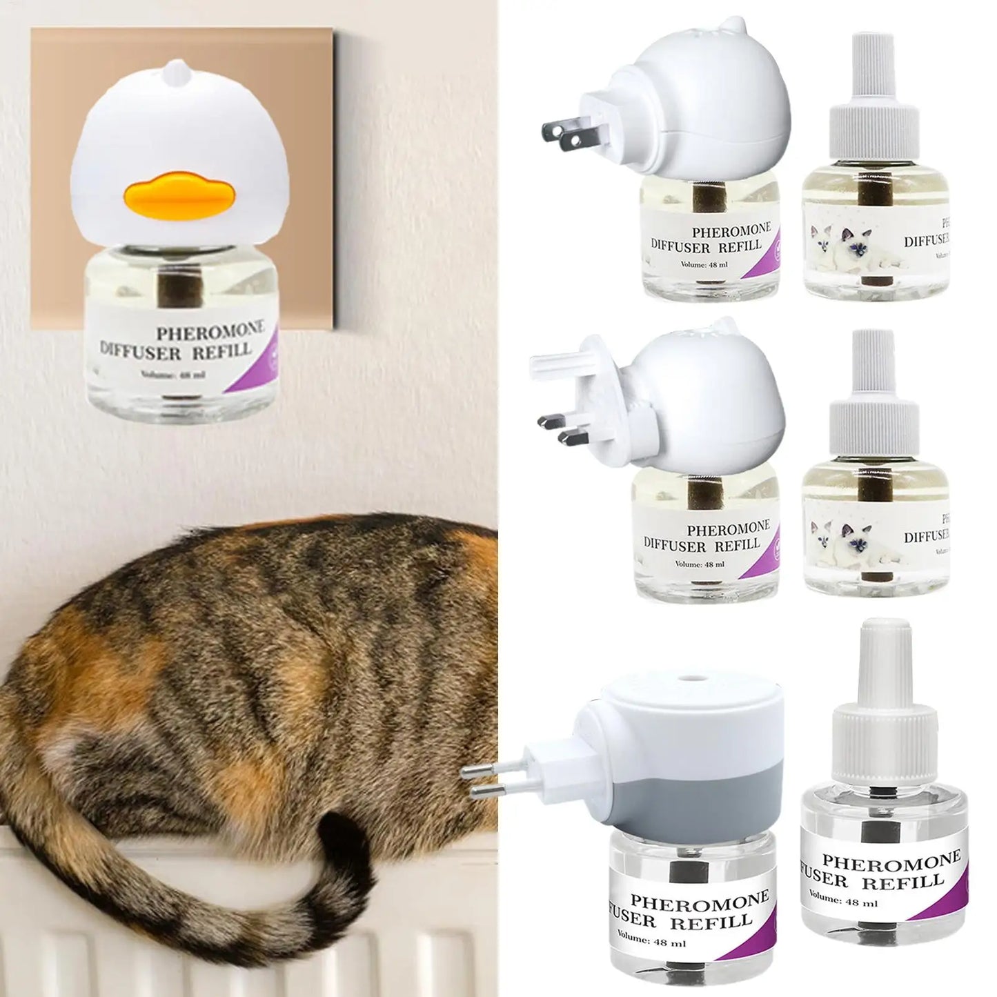Long-Lasting Cat Pheromone Diffuser Pheromone Diffuser to Calm Pets Quiet Comfort Supplies Stress Plug for Travel Kitten