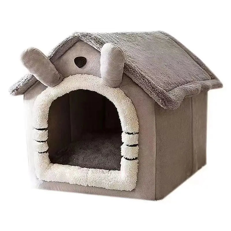 Indoor Warm Dog House Soft Pet Bed Tent House Dog Kennel Cat Bed Removable and Washable Cushion Suitable Four Season Universal