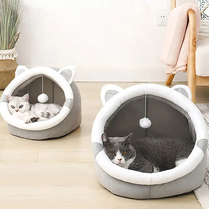 Pet Tent Cave Bed for Cats Small Dogs Self-Warming Cat Tent Bed Cat Hut Comfortable Pet Sleeping Bed Foldable Removable Washable
