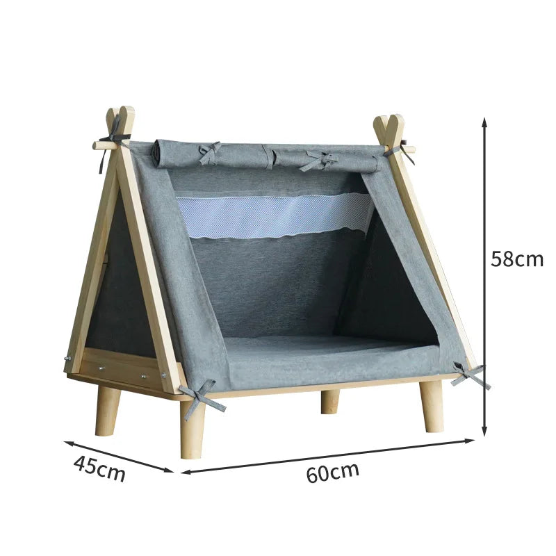 Elevated Enclosed Dog Tent Bed - Cozy Secure, All-Season for Small Dogs, Summer-Ready Portable Design Cool Summer Design
