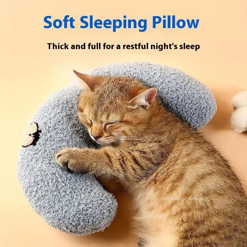 Pet Calming Pillow Comfortable Cute U Shaped Pet Cat Little Pillows Skin-Friendly Elastic Cushion Pet Accessories for Dogs