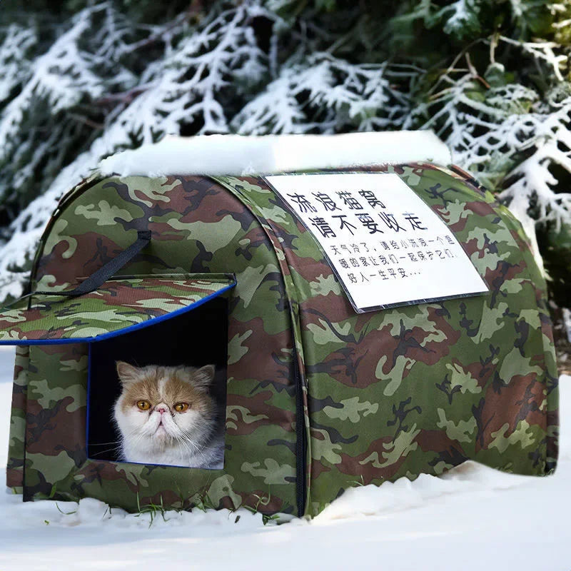 Cat Outdoor Tent Pets Waterproof Warm Beds House Pet Puppy Comfort Semi Enclosed Sleeping Furniture Cat Supplies Accessories
