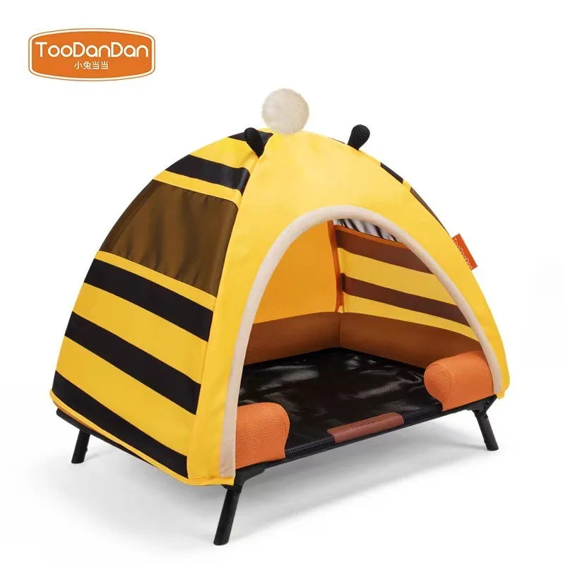 Pet Tent Folding Bed House with Cushion Outdoor Indoor Folding Moisture-proof Cats and Dogs Nest Portable Removable Cat Bed