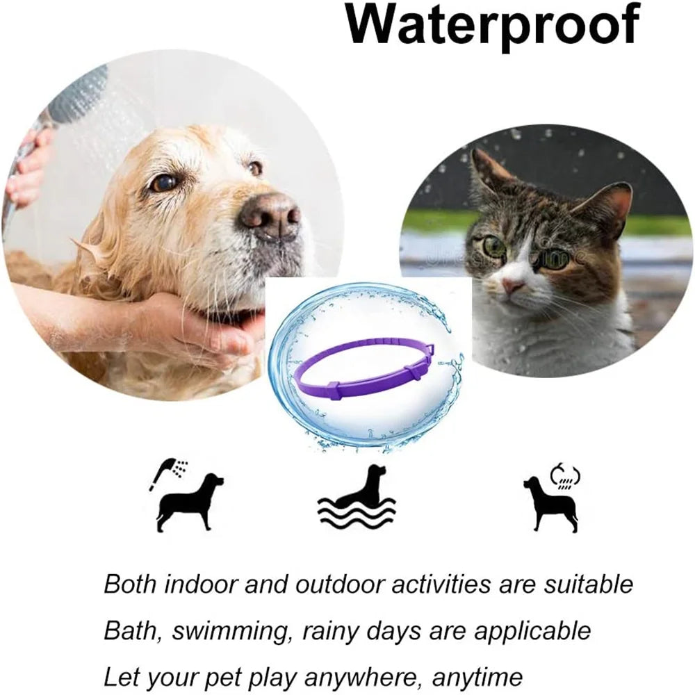 Calming Collar for Dog and Cat Relieve Reduce Anxiety or Stress Pheromones Formula Adjustable Waterproof Pet Lasting Calm Collar