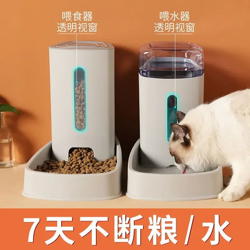 Pet Supplies, Large Capacity Water Dispenser, Automatic Feeder Drinking Water, Dry Wet Separation Food Container, Pet Cat