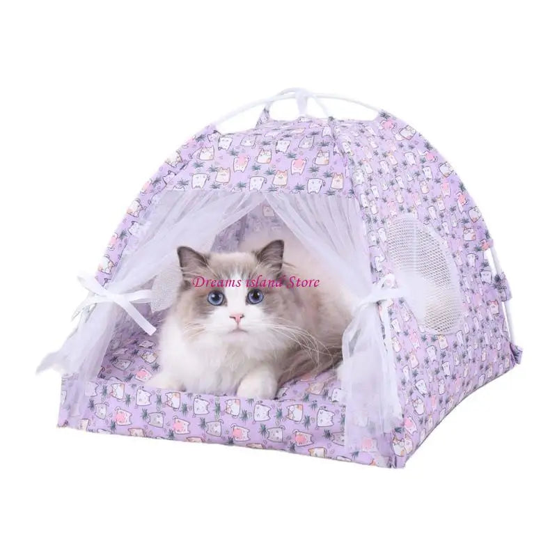 Foldable Pet Tent Outdoor Cats House Camping Traveling Wear Resistant Tent HX6C