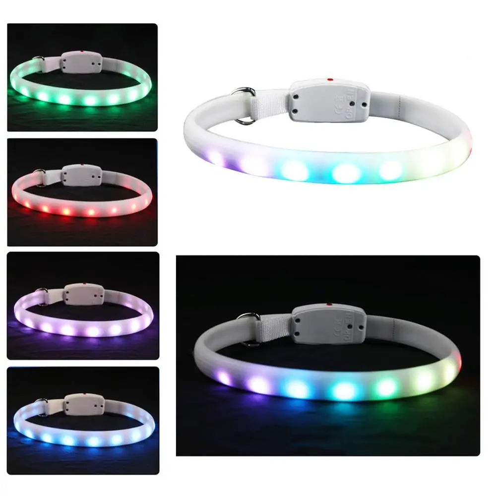 LED Dog Collar USB Pet Cat Dog Collar LED Flashing Light Up Night Safety Belt Anti-Lost Dogs Glowing Luminous Collars Cat Collar