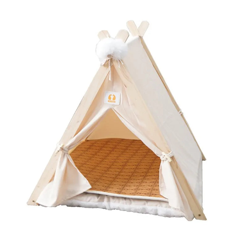 Elevated Enclosed Dog Tent Bed - Cozy Secure, All-Season for Small Dogs, Summer-Ready Portable Design Cool Summer Design