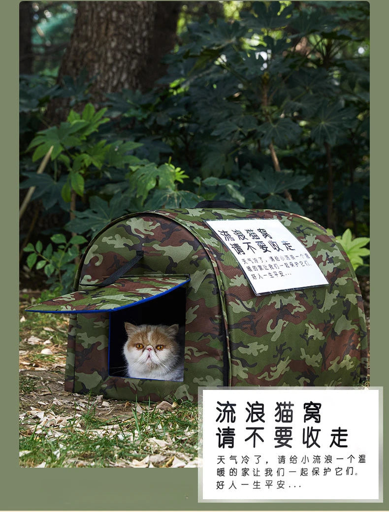 Cat Outdoor Tent Pets Waterproof Warm Beds House Pet Puppy Comfort Semi Enclosed Sleeping Furniture Cat Supplies Accessories