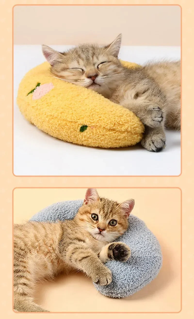 Pet Calming Pillow Comfortable Cute U Shaped Pet Cat Little Pillows Skin-Friendly Elastic Cushion Pet Accessories for Dogs