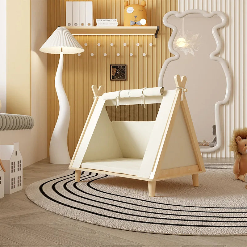 Elevated Enclosed Dog Tent Bed - Cozy Secure, All-Season for Small Dogs, Summer-Ready Portable Design Cool Summer Design