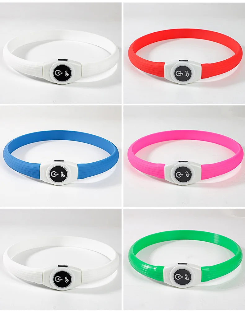 New Led Luminous Dog Collar PVC Waterproof , For Large Medium Small Dogs Collar Usb Light Night Safety Pet Glowing Accessories