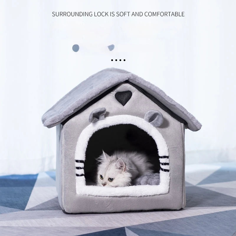 Indoor Warm Dog House Soft Pet Bed Tent House Dog Kennel Cat Bed With Removable Cushion Suitable For Small Medium Large Pets Ind