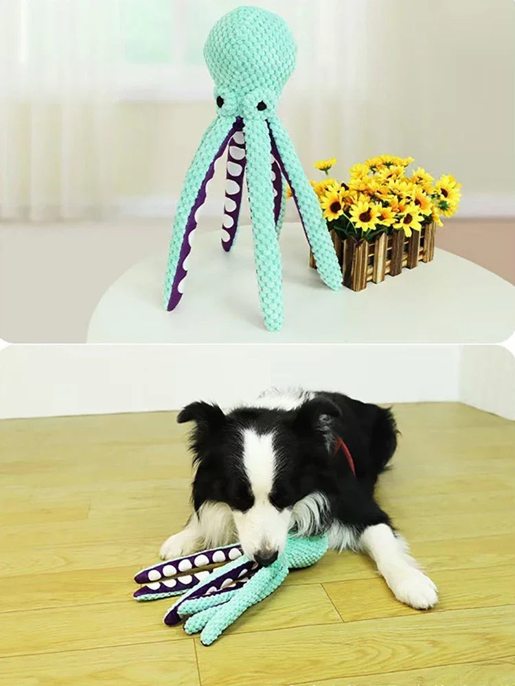 Pet Supplies Dog Bite Sounds Octopus Plush Toys Cat Dog Bite Resistance Sounds Relieve Boredom and Comfort Interactive Chew Toys