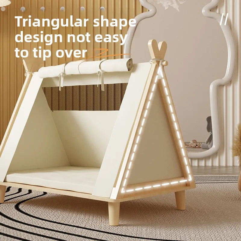 Elevated Enclosed Dog Tent Bed - Cozy Secure, All-Season for Small Dogs, Summer-Ready Portable Design Cool Summer Design