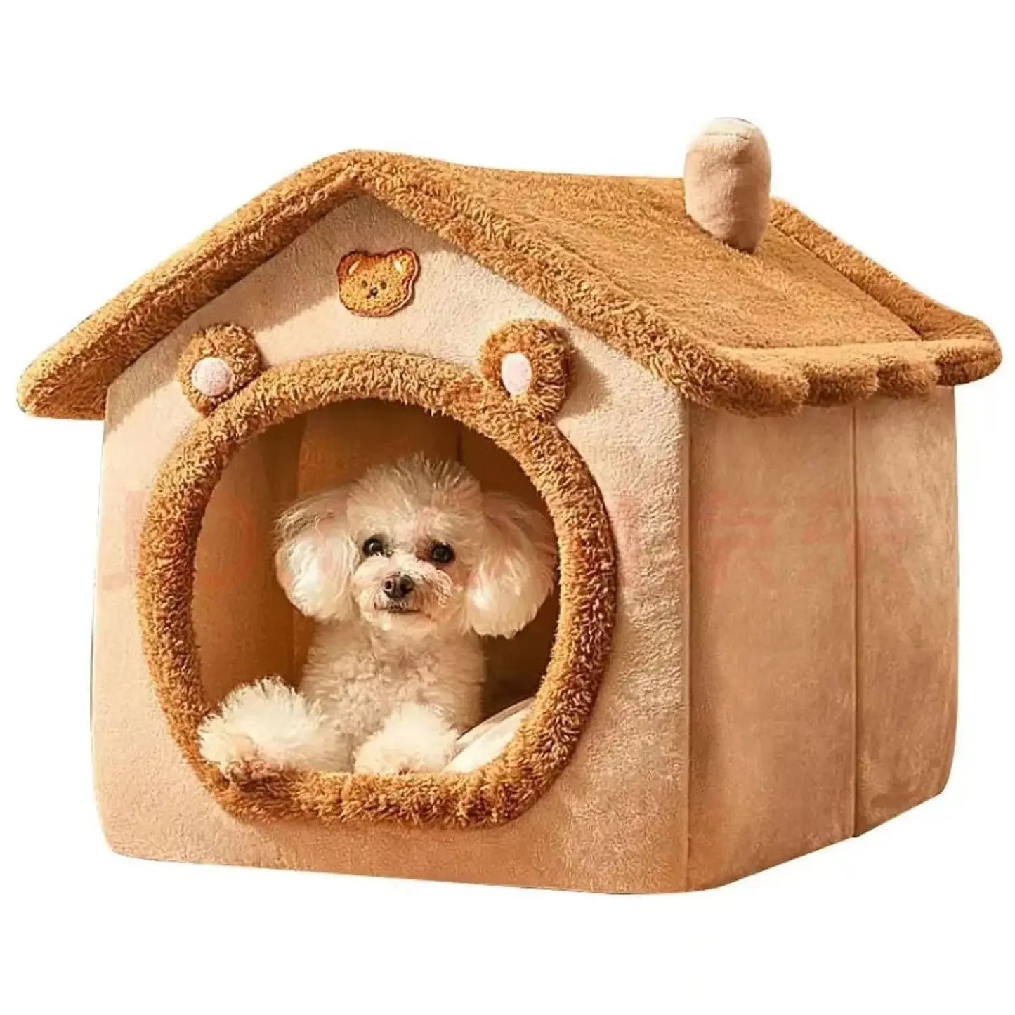 Indoor Warm Dog House Soft Pet Bed Tent House Dog Kennel Cat Bed Removable and Washable Cushion Suitable Four Season Universal