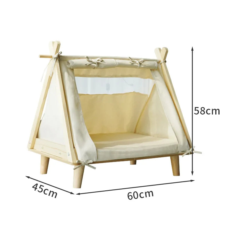 Elevated Enclosed Dog Tent Bed - Cozy Secure, All-Season for Small Dogs, Summer-Ready Portable Design Cool Summer Design