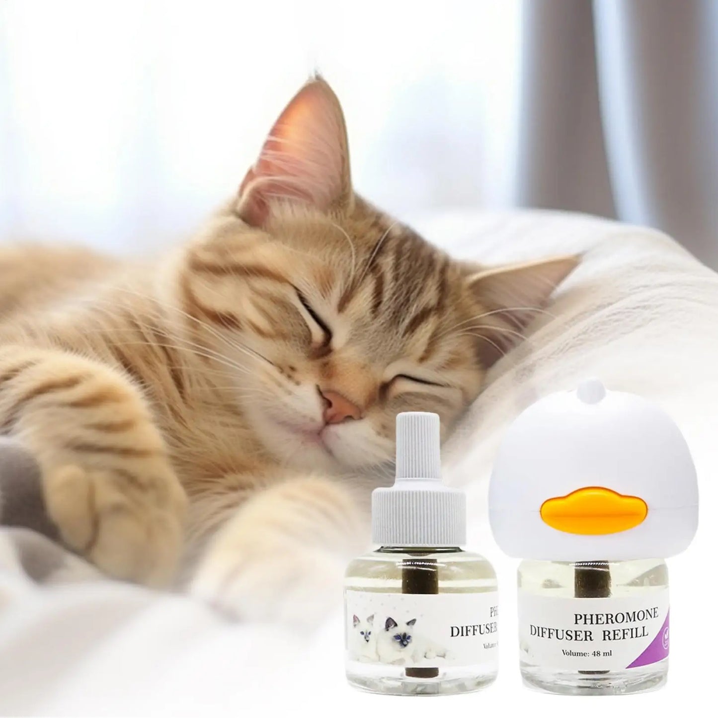 Long-Lasting Cat Pheromone Diffuser Pheromone Diffuser to Calm Pets Quiet Comfort Supplies Stress Plug for Travel Kitten