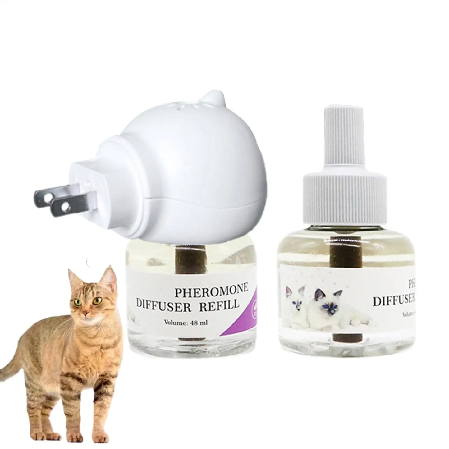 Long-Lasting Cat Pheromone Diffuser Pheromone Diffuser to Calm Pets Quiet Comfort Supplies Stress Plug for Travel Kitten