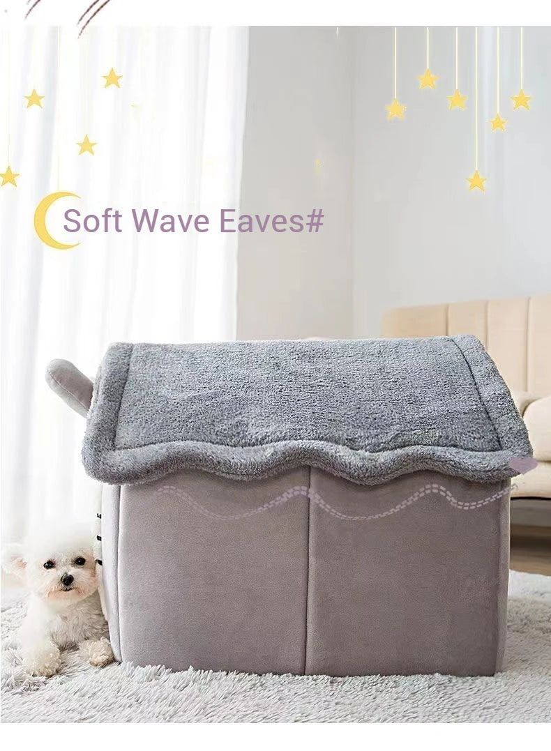 Indoor Warm Dog House Soft Pet Bed Tent House Dog Kennel Cat Bed With Removable Cushion Suitable For Small Medium Large Pets Ind