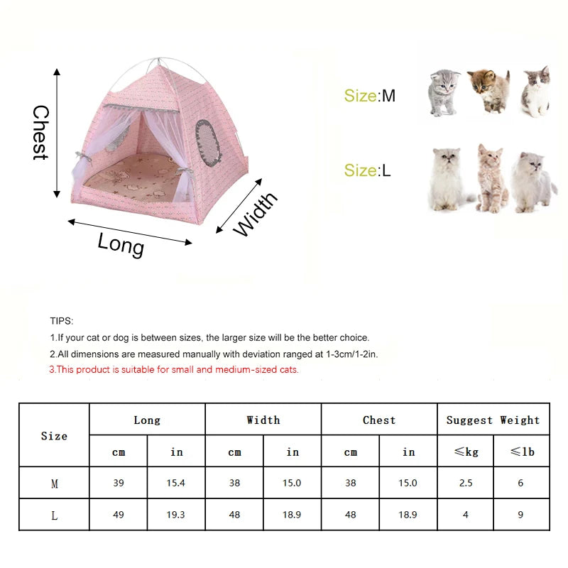 Cat Broken Flower Tent Semi Enclosed Internet Celebrity Tent Nest Universal For All Seasons Pet Supplies Summer Dog And Cat Nest